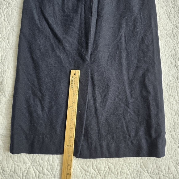 90s Ralph Lauren Purple Label Vintage USA Wool Midi Pencil Skirt Navy - Picture 8 of 8